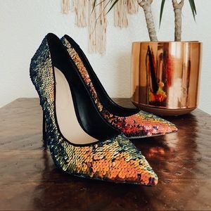 Aldo Metallic Sequined Pumps